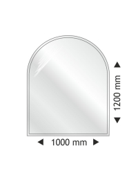 Sklo pod krbové kachle poloblúkové 1000x1200x8mm Obrázok pre Sklo pod krbové kachle poloblúkové 1000x1200x8mm
