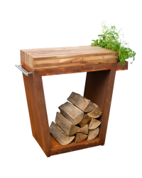 Veľký stolík TRAPÉZ 80x45x91 - corten Obrázok pre Veľký stolík TRAPÉZ 80x45x91 - corten