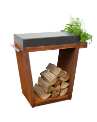 Veľký stolík TRAPÉZ 80x45x91 - corten Obrázok pre Veľký stolík TRAPÉZ 80x45x91 - corten