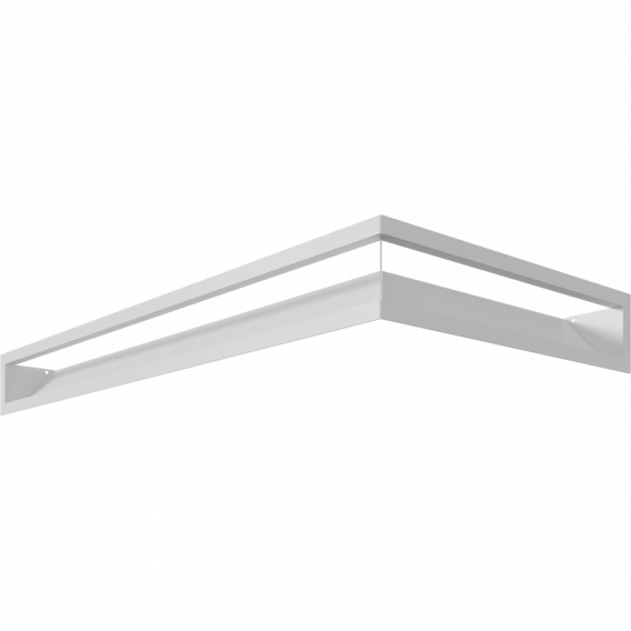 Obrázok pre Rohová mriežka LUFT 800x400x90 ľavá biela 45S SF - plytká